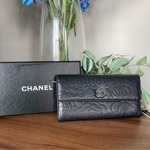 Authentic Black Camelia Chanel Wallet